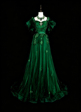 Vintage A line Spaghetti Strap Dark Green With Lace Beadings Long Prom Gown Party Wear Fashion Dresses N1827