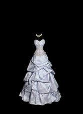 Vintage Prom Dresses Ball Gown Sweetheart Light Lilac Taffeta 80s With Lace Long Formal Evening Outfits N3895