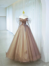 Elegant Ball Gown Off The Shoulder Tulle Long Formal Dress 18th Birthday Prom Dresses N2852
