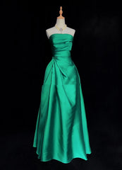 Charming Prom Dresses Ball Gown Strapless Green With Pleated Long Formal Evening Dress N3902