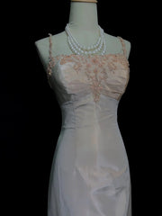 Vintage Prom Dresses Inspo Mermaid Spaghetti Strap Blush Pink Satin With Backless Appliqued Lace For Women Formal Dress N3251