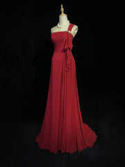 Dreamy 90s Prom Dresses Mermaid One Shoulder Red With Pleated Formal Evening Outfits N3845