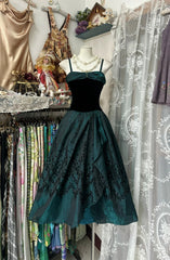 Classy Prom Dresses Ball Gown Spaghetti Strap Green Sleeveless Formal Evening Outfits N3753