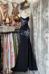 Spaghetti Strap Formal Dress Sheath Chiffon Elegant Prom Dresses Sequin Evening Dress AB1859