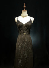 Beautiful Prom Dresses A line Spaghetti Strap Black With Beaded Cape Long Formal Evening Outfits N3672