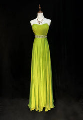 Vintage 90s Prom Dresses A Line Strapless Green Chiffon With Pleated Cape Formal Evening Outfits N3852