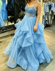 Classy Ball Gown Sheer Corset Prom Dress Inspo For Women Girls Formal Party Gowns Long Formal Dresses AB1844