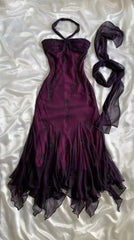 Vintage Halter Mermaid Long Prom Dresses Chiffon Beaded Dark Green Long Formal Dresses Graduation Dress N1617
