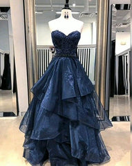 Classy Ball Gown Navy Blue Tulle Long Inspo For Women Girls Formal Party Gowns Long Formal Prom Dresses AB1839