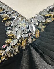 Timeless Prom Dresses A Line Spaghetti Strap Black Tea Length With Beading Evening Outfits N3250