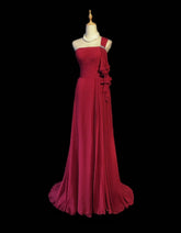Dreamy 90s Prom Dresses Mermaid One Shoulder Red With Pleated Formal Evening Outfits N3845