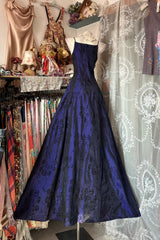 Classy Prom Dresses Ball Gown Spaghetti Strap Navy Blue Long Formal Evening Outfits N3728