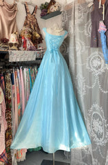 Classy Prom Dresses Ball Gown Light Sky Blue Sleeveless Formal Evening Outfits N3782