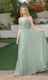 Corset-Back A-Line Prom Gown with Beaded Waist