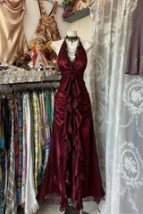 Vintage Black Elegant Vintage Prom Party Gown Evening Dress Princess Formal Dress N781