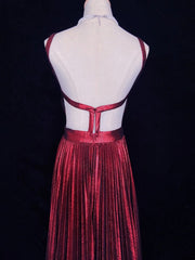 Vintage Prom Dresses 80s A line Spaghetti Strap Burgundy Backless Long Semi Formal Evening Outfits N3647
