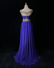 Modest Prom Dresses A Line Purple Jewel Neck With Ruffled Beads Lace Long Formal Outfits N3700