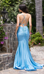 Ruched Mermaid Empire Waist Formal Long Dress 6754H