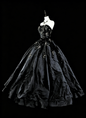 Modest Prom Dresses Ball Gown Strapless Black Tulle Sweet 16 Dress Formal Evening Outfits N3517