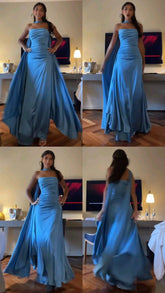Sexy Sweetheart Sleeveless Mermaid Satin Long Prom Dresses Online AB1865