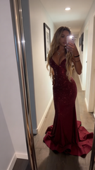 Sexy Prom Dresses Inspiration Mermaid Spaghetti Strap Champagne Semi Formal Party Dress For Teens High Schools AB1938