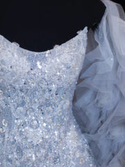 Sequin Prom Dress Aesthetic Mermaid Strapless With Pleated Style Impress Cape Tulle Long Prom Dresses Party Formal Gowns SA008