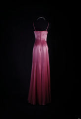 Simple Prom Dress Women Spaghetti Straps Pink A line Long Formal Dance Evening Party Gowns AS028