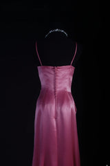 Simple Prom Dress Women Spaghetti Straps Pink A line Long Formal Dance Evening Party Gowns AS028