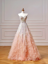 Sparkly Prom Dresses Aesthetic Ball Gown Sweetheart Ombre Pink With Beads Feathers Inspo Impress Long Party Formal Gown For Teenagers High Schools AQ046