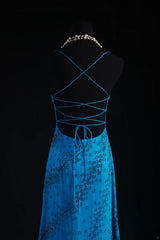 Vintage 1950s Formal Mermaid Spaghetti Strap Royal Blue Chiffon With Beads Sleeveless Long Prom Dresses Party Formal Gowns AS083
