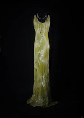 Women's Cocktail Party Gowns Sheath V Neck Floral Lace Green Slim Long Graduation Dinner Outfits Prom Dresses AS092