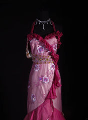 Vintage 50s 1950s Formal Mermaid Halter Hot Pink Pleated With Beads Sleeveless Long Prom Dresses Party Formal Gowns AS119