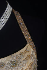 Sparkly Prom Dresses Aesthetic Mermaid Halter Champagne With Beads Inspo Impress Long Party Formal Gown For Senior Teens High Schools AS159