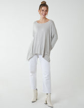 Oversize Cashmere Like Cut And Sew Jumper