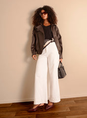 Floral Embroidered Detailed Flared Jeans