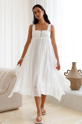 Restful Escape Midi Dress White