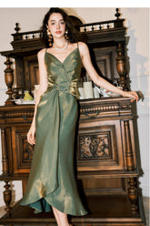 Classy Sheath Spaghetti Strap Green For Women Girls Teens Prom Dresses N2178