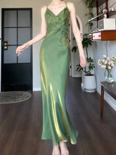 Classy Sheath Spaghetti Strap Green Long For Women Girls Teens Prom Dresses N2222
