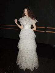 French Style Ball Gown Black Polka Dots For High Schools Teens Prom Dresses Graduation Dress N1692