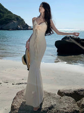 Classy Prom Dresses Mermaid Spaghetti Strap With Flower Chiffon Evening Gown Formal Dress N4023