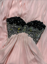 Elegant Prom Dresses A line Sweetheart Chiffon Pink With Lace Sleeveless Formal Evening Outfits N3791