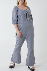 Curve Milkmaid Gingham Jumpsuit
