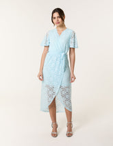 Lace Wrap Over Midi Dress
