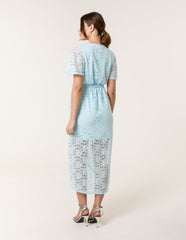 Lace Wrap Over Midi Dress