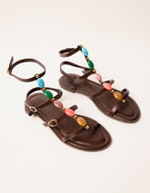 Beaded Gladiator Flat Sandals