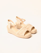 Broderie Detail Platform Sandals