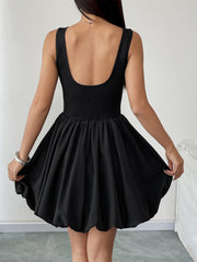 Aileen Fit And Flare Puffy Skirt Mini Dress