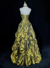 Modest Prom Dresses Ball Gown Olive Green Satin Floor Length Formal Evening Outfits N3485