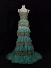Vintage Prom Dresses Inspo A Line Strapless Green Tulle With Beading Appliqued For Women Formal Dress N3210