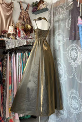 Vintage Ball Gown Spaghetti Straps 80s Sleeveless Party Gowns Long Prom Dresses N1935